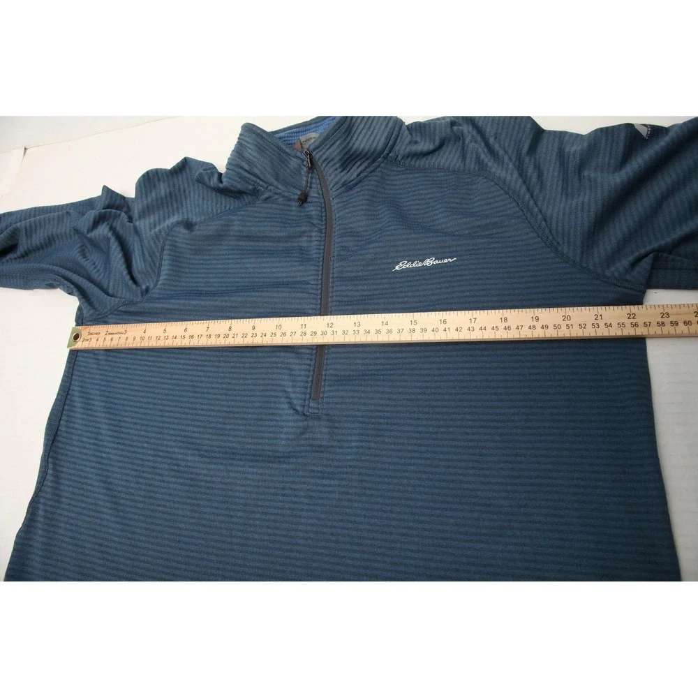 Eddie Bauer Sweater Mens Large Blue First Ascent Quarter Zip Pullover Thumbholes - Picture 9 of 13